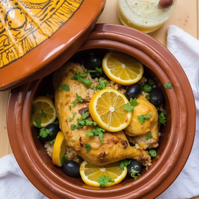 Moroccan Chicken Tagine with Preserved Lemons and Olives