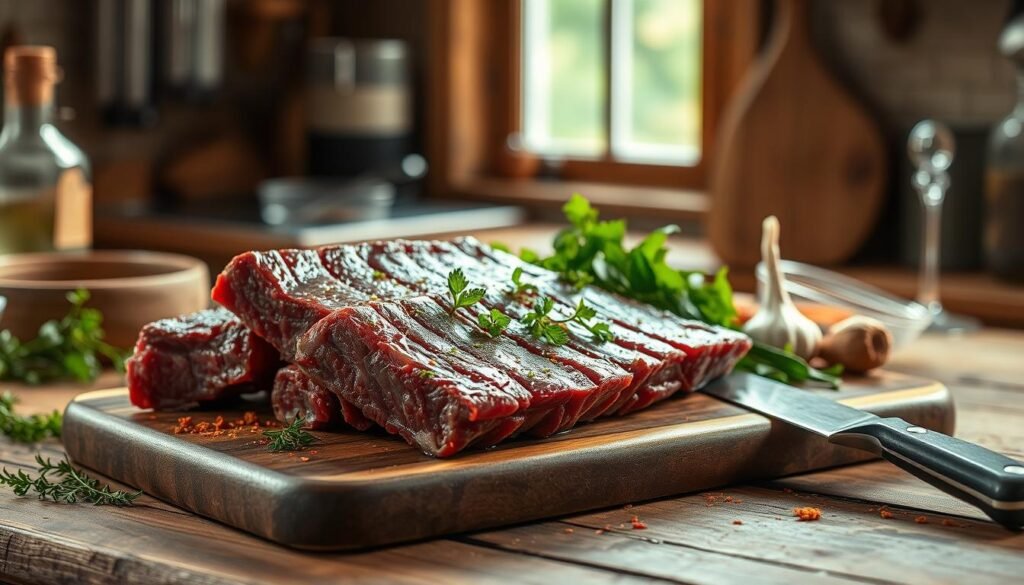 Preparing the beef short ribs